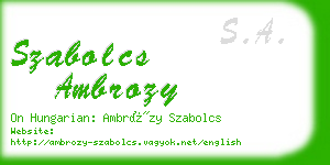 szabolcs ambrozy business card